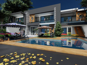 modern contemporary house 3D-Modell