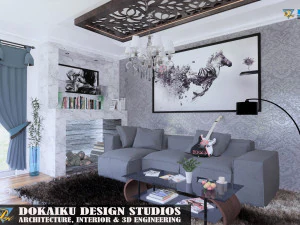 현대적인 거실 유형 1 3D 모델