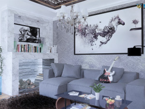 modern living room type 1 3D-Modell