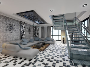modern living room type 2 3D-Modell