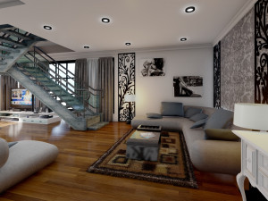 modern living room type 2 3D-Modell