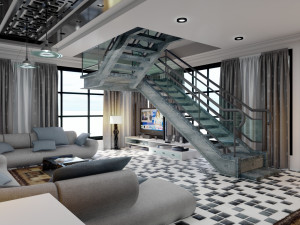 modern living room type 2 3D-Modell