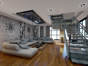 modern living room type 2 3D-Modell