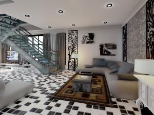modern living room type 2 3D-Modell