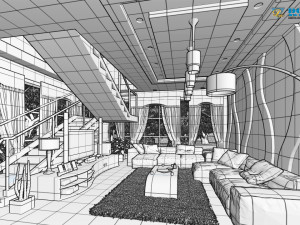 modern living room type 3 3D-Modell