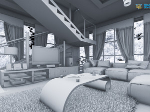 modern living room type 3 3D-Modell