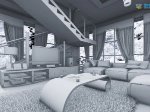 modern living room type 3 3D Model