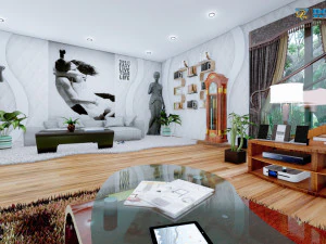 modern living room type 3 3D Model
