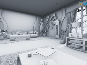 modern living room type 3 3D-Modell