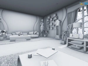 modern living room type 3 3D Model