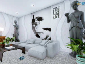 modern living room type 3 3D Model