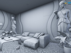 modern living room type 3 3D-Modell