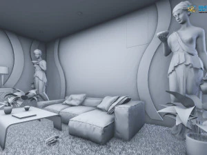 modern living room type 3 3D Model