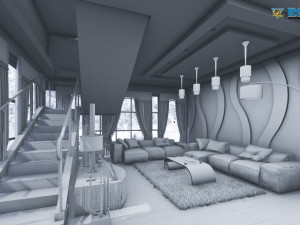 modern living room type 3 3D-Modell