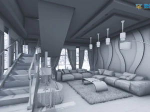 modern living room type 3 3D Model