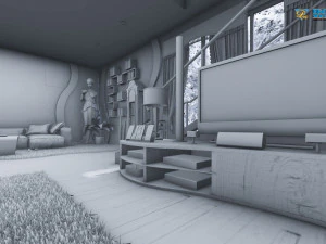 modern living room type 3 3D Model