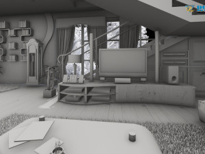 modern living room type 3 3D-Modell