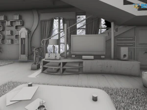 modern living room type 3 3D Model