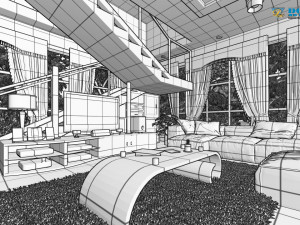 modern living room type 3 3D-Modell