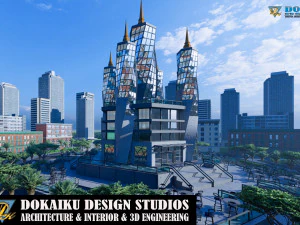 आधुनिक गगनचुंबी इमारत 1 3D मॉडल