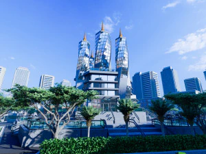 आधुनिक गगनचुंबी इमारत 1 3D मॉडल