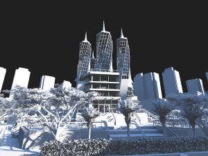 modern skycraper 1 Modelo 3D