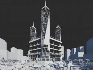 modern skycraper 1 Modelo 3D