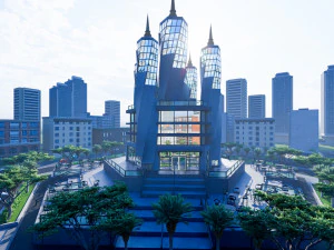 आधुनिक गगनचुंबी इमारत 1 3D मॉडल