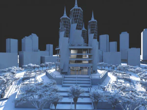 आधुनिक गगनचुंबी इमारत 1 3D मॉडल