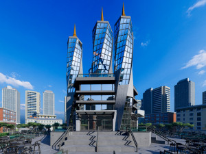 modern skycraper 1 Modelo 3D