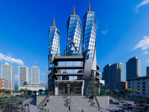 आधुनिक गगनचुंबी इमारत 1 3D मॉडल