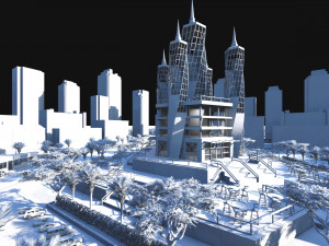 modern skycraper 1 Modelo 3D
