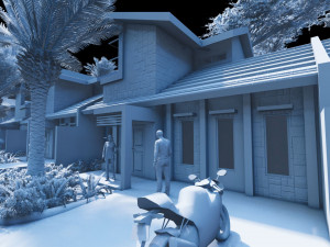 modern housing type 1 3D 모델