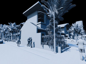 modern housing type 1 3D 모델