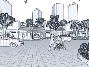modern housing type 1 3D 모델