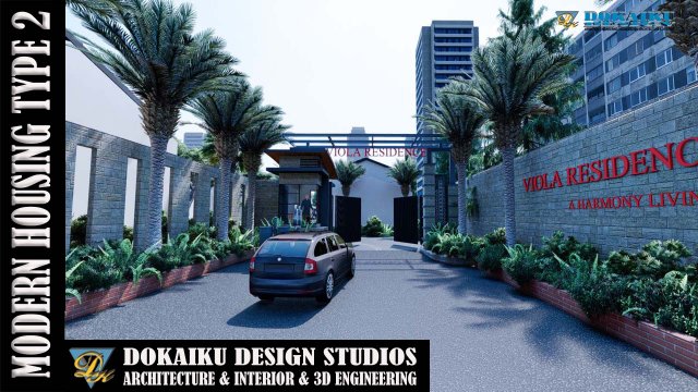 modern housing type 2 Model 3D .c4d .max .obj .3ds .fbx .stl .blend 