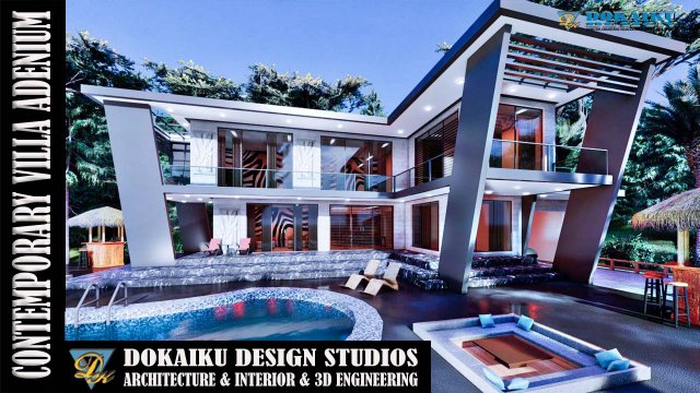 contemporary villa adenium 3D-Modell .c4d .max .obj .3ds .fbx .stl .blend 