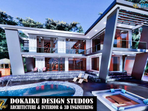 contemporary villa adenium Model 3D