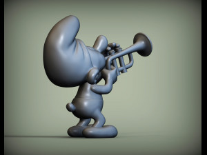 Smurf with trumpet 3d print model 3D Print Model