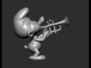 Smurf with trumpet 3d print model 3D Print Model