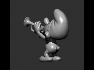 Smurf with trumpet 3d print model 3D Print Model