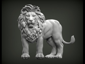 Lion bas relief 3d print model Modèles 3D en vedette