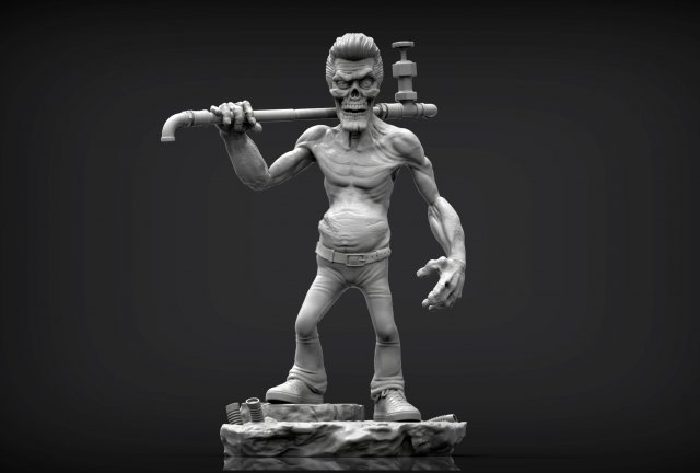 Zombie 3d print model 3D Baskı Modeli .c4d .max .obj .3ds .fbx .stl .blend