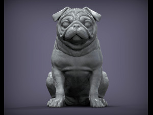 Pug for 3d printing 3d print model 3Dプリントモデル