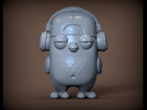 Dove in headphones 3d print model 3D Print Model