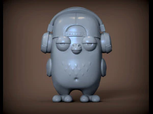 Paloma con auriculares modelo de impresión 3D Modelo de impresión 3D