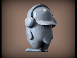 Dove in headphones 3d print model Modèles 3D en vedette