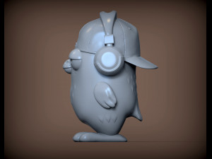 Dove in headphones 3d print model Modèles 3D en vedette