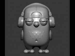 Dove in headphones 3d print model Modèles 3D en vedette