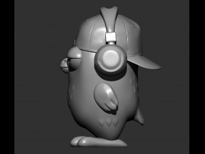 Dove in headphones 3d print model Modèles 3D en vedette